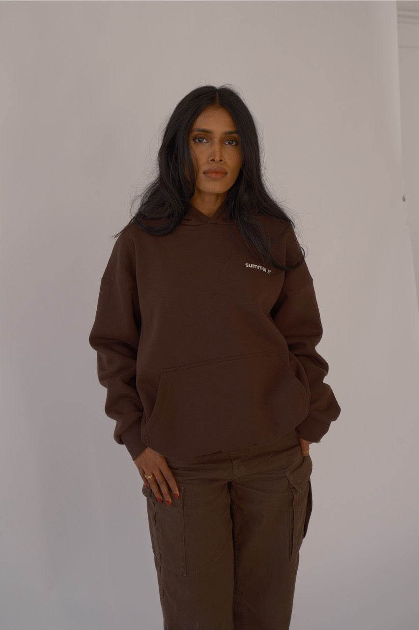 Boxy Unisex Oversized Hoodie - Mocha