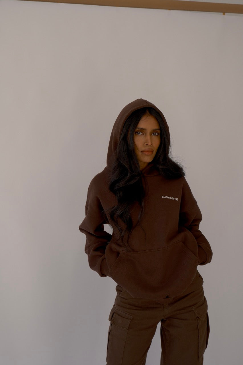 Boxy Unisex Oversized Hoodie - Mocha