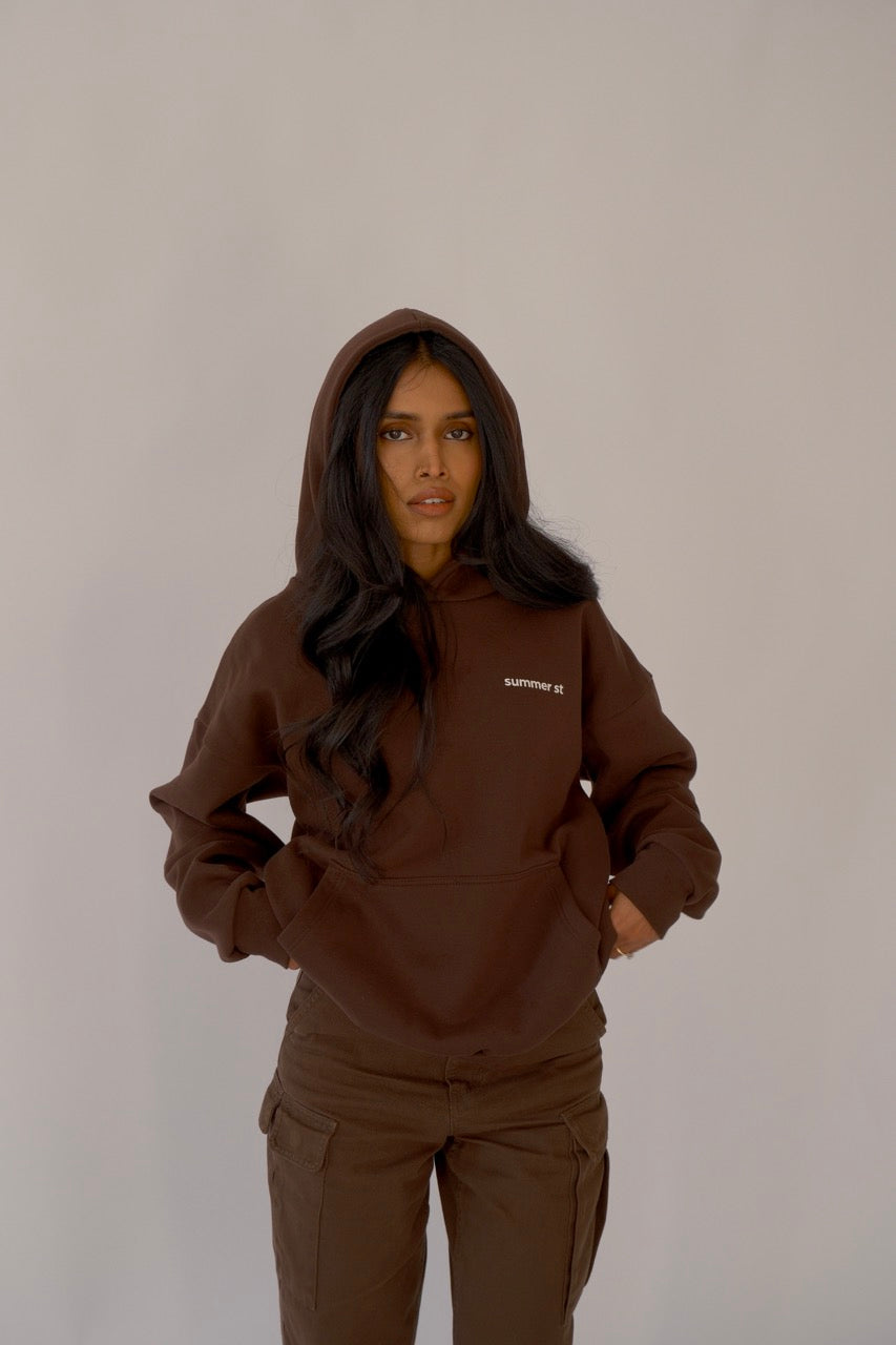 Boxy Unisex Oversized Hoodie - Mocha