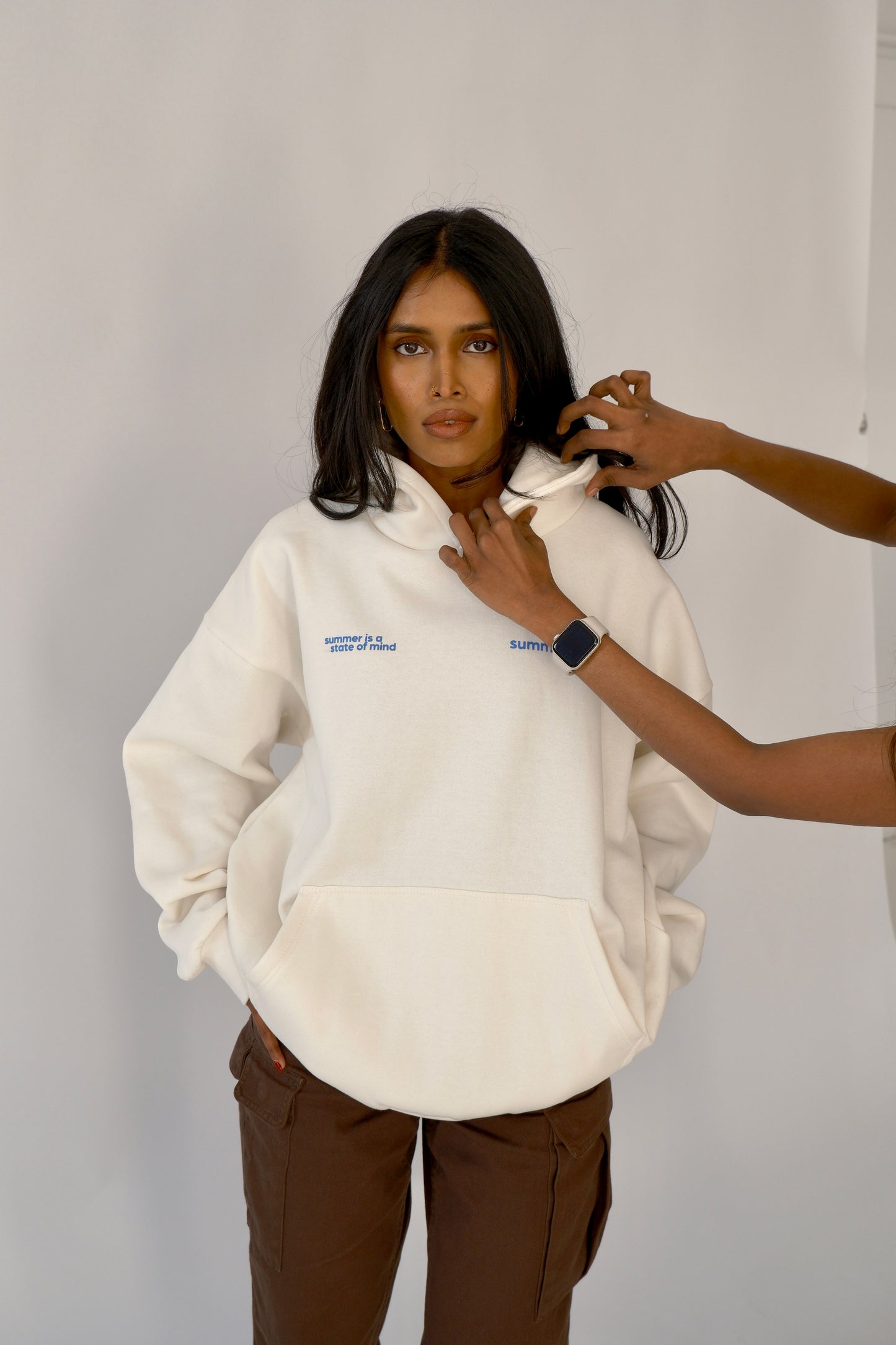 Boxy Unisex Oversized Hoodie - Cream