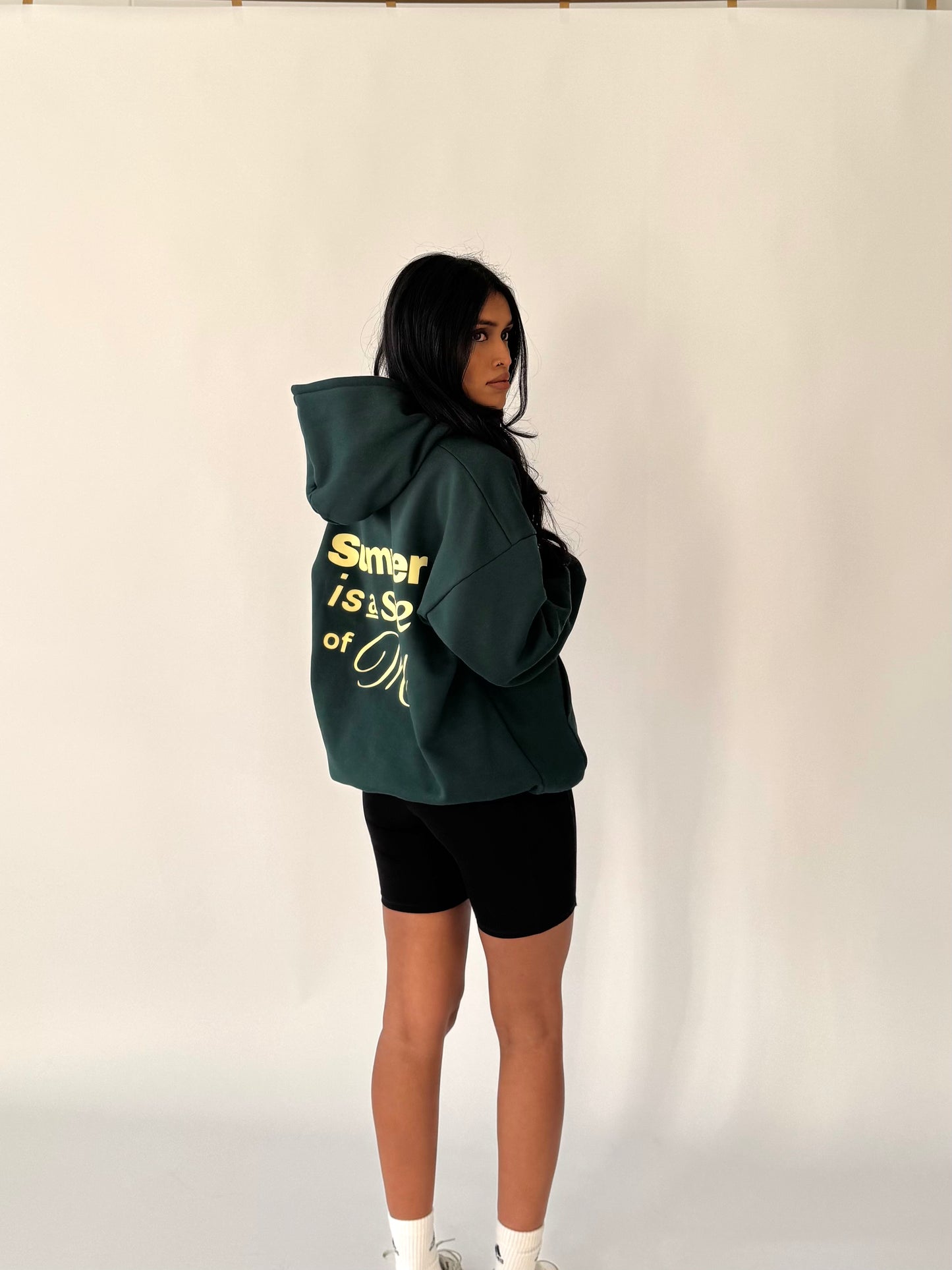 Boxy Unisex Oversized Hoodie - Forest Green