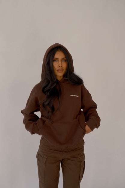 Boxy Unisex Oversized Hoodie - Mocha