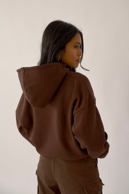 Boxy Unisex Oversized Hoodie - Mocha