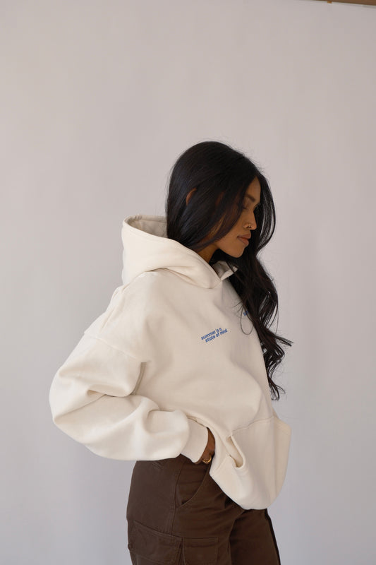 Boxy Unisex Oversized Hoodie - Cream