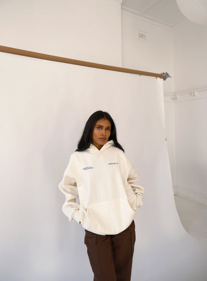 Boxy Unisex Oversized Hoodie - Cream