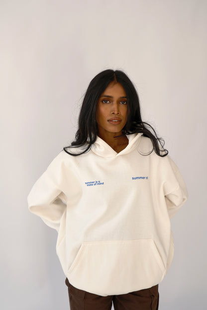 Boxy Unisex Oversized Hoodie - Cream