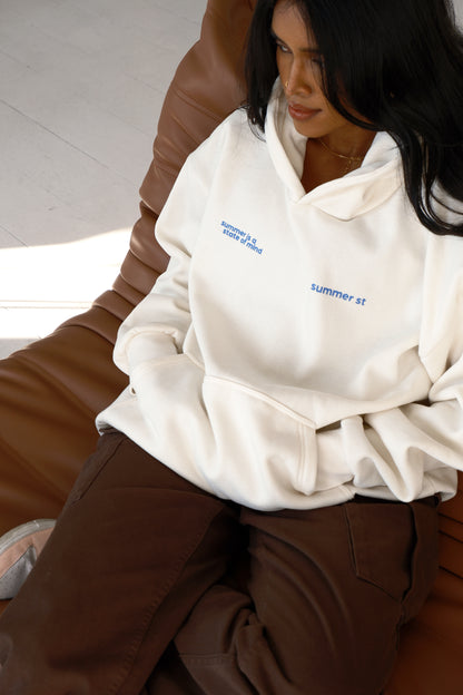 Boxy Unisex Oversized Hoodie - Cream