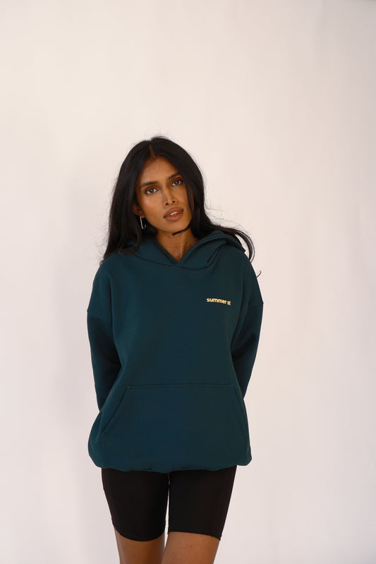 Boxy Unisex Oversized Hoodie - Forest Green