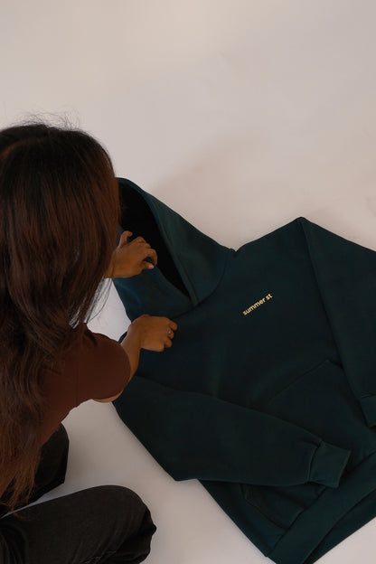 Boxy Unisex Oversized Hoodie - Forest Green