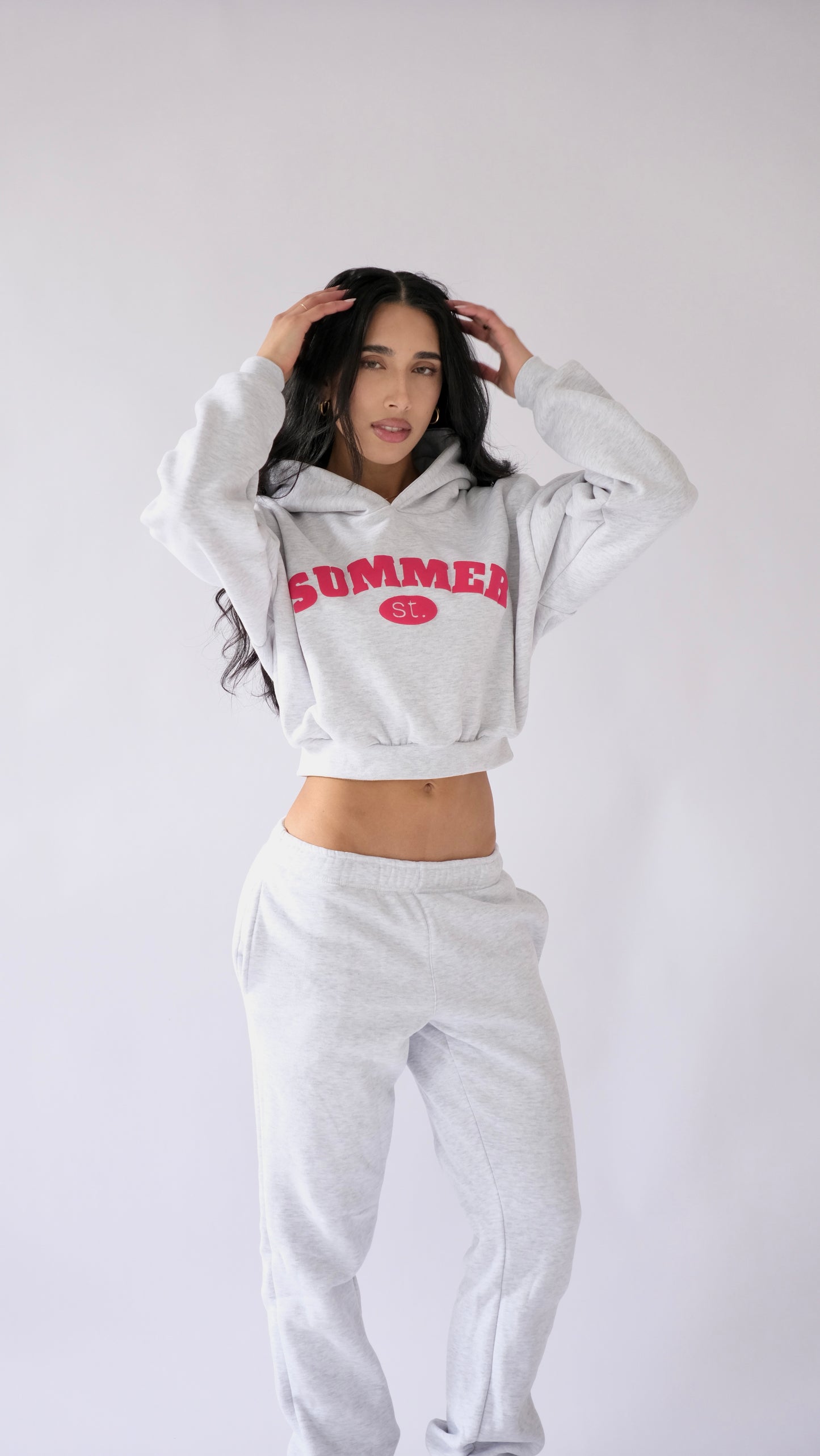 [PRE-ORDER] Cozy Cropped Hoodie - Grey Marle