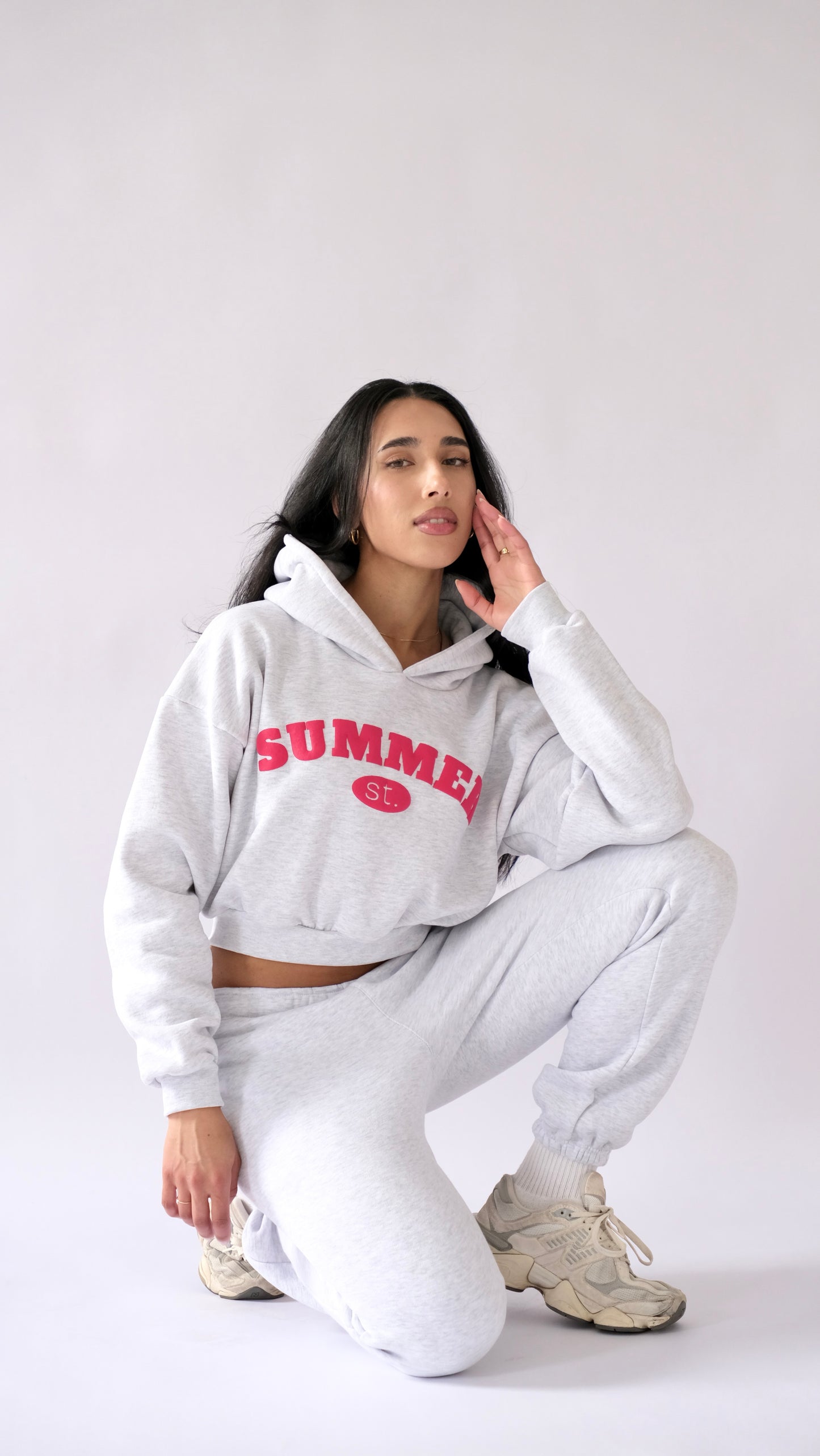 [PRE-ORDER] Cozy Cropped Hoodie - Grey Marle