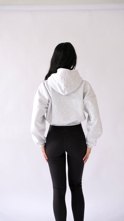 [PRE-ORDER] Cozy Cropped Hoodie - Grey Marle