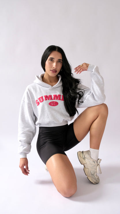 [PRE-ORDER] Cozy Cropped Hoodie - Grey Marle