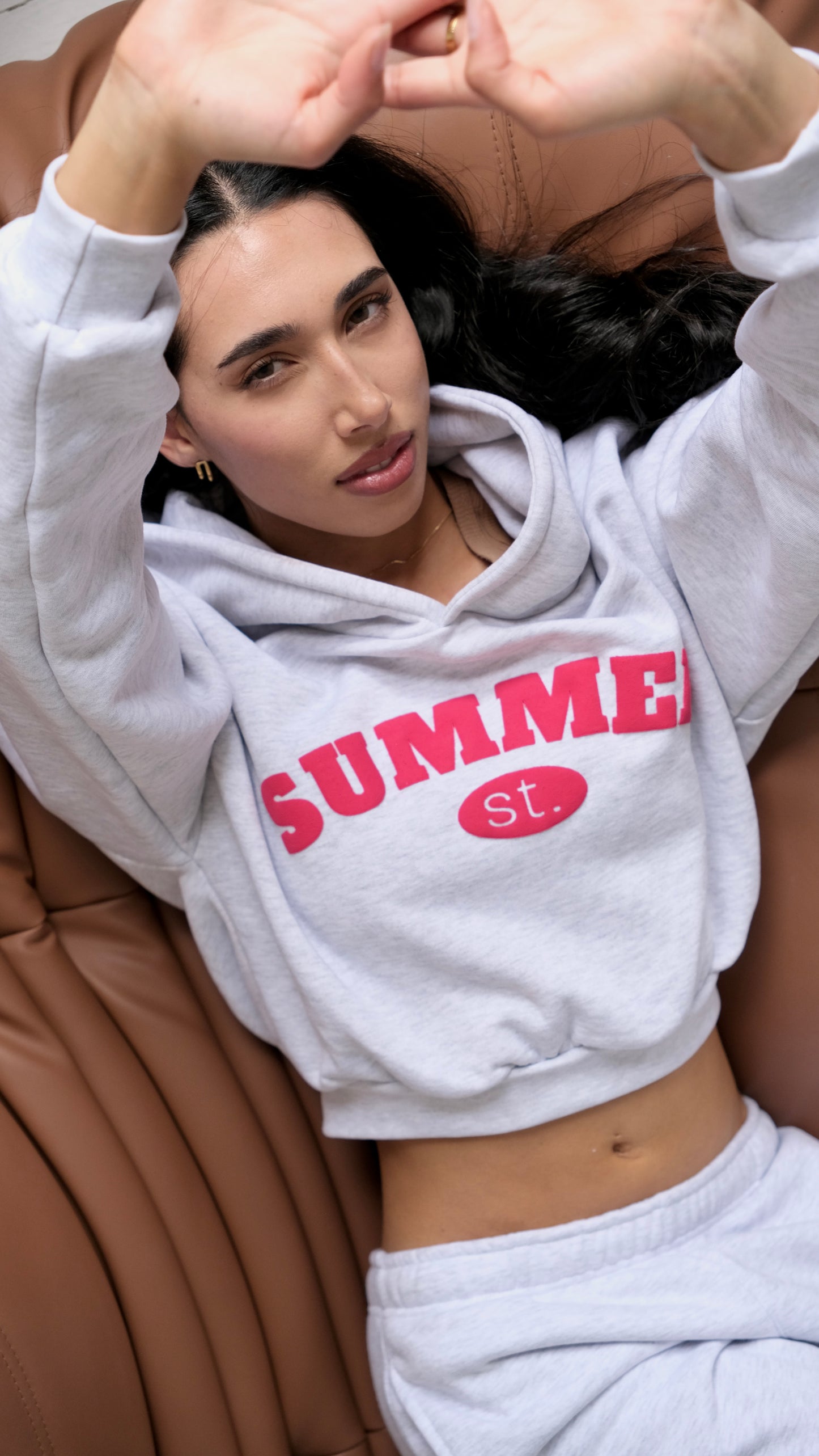 [PRE-ORDER] Cozy Cropped Hoodie - Grey Marle