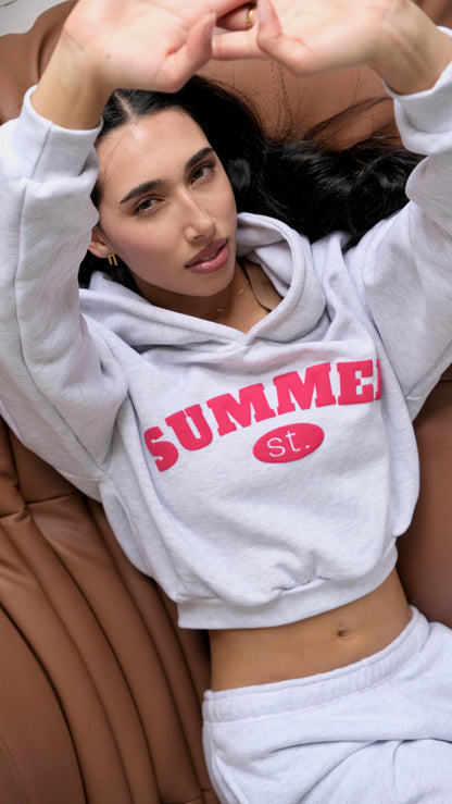 [PRE-ORDER] Cozy Cropped Hoodie - Grey Marle